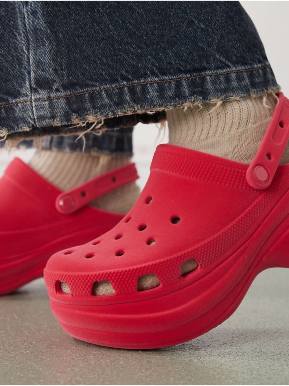 CROCS Women's “Bae” Red Platform Clogs